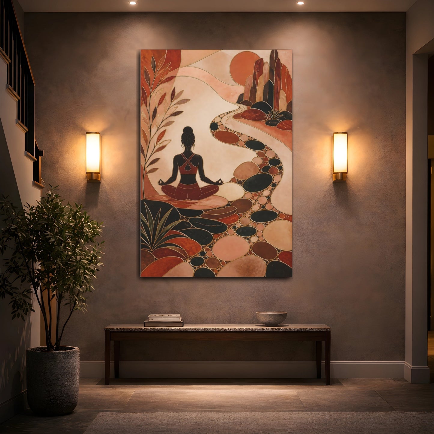 Mockup 2. Yoga Meditation Path shown as canvas print