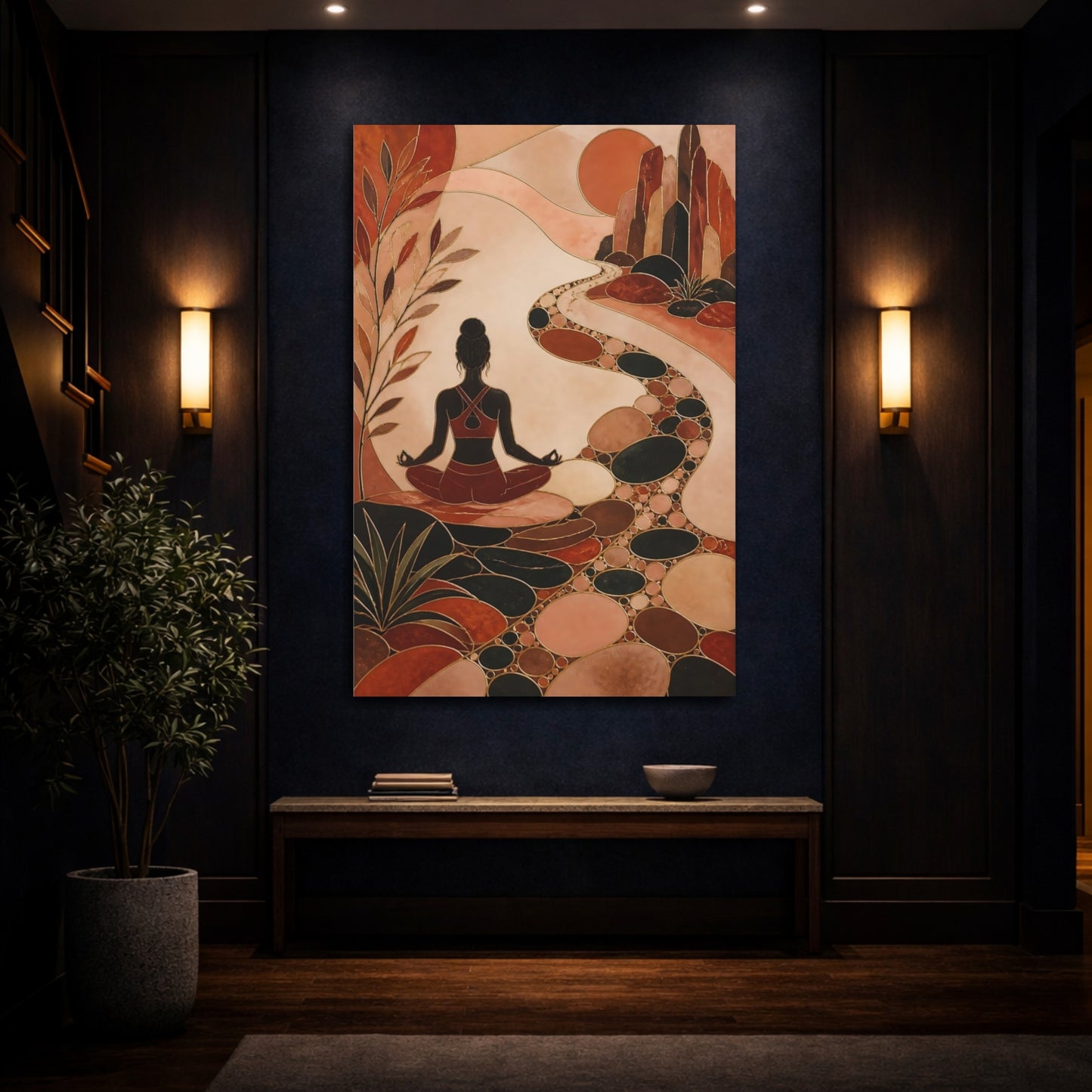 Mockup 4. Yoga Meditation Path shown as canvas print