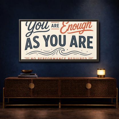Mockup 4. You Are Enough Quote shown as framed canvas print