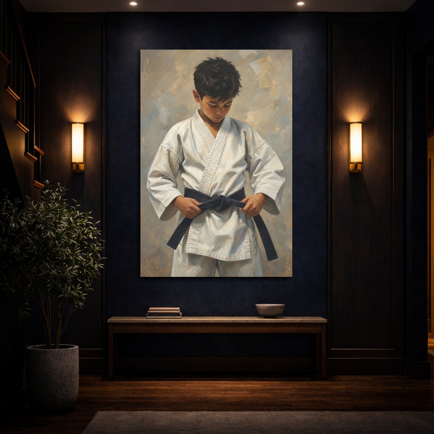 Mockup 4. Young Karate Student shown as canvas print