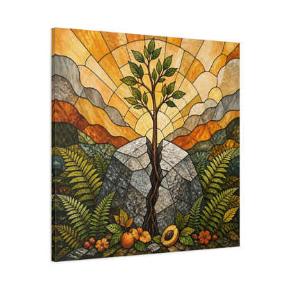 Main Mockup. Young Tree Motivation shown as canvas print