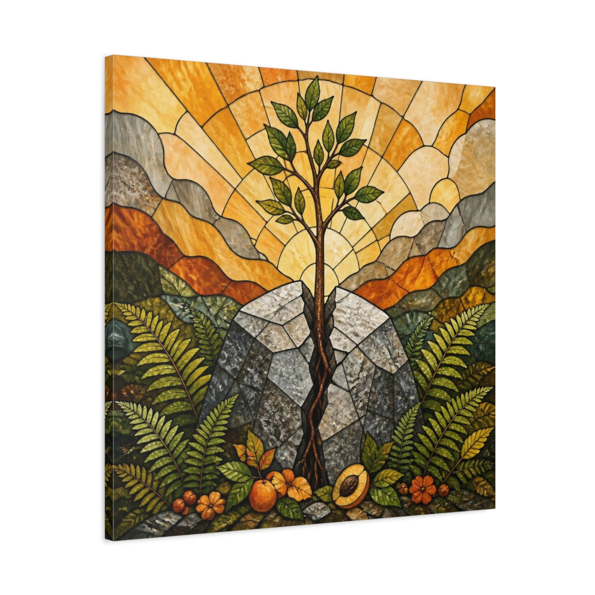 Side Mockup 3. Young Tree Motivation shown as canvas print