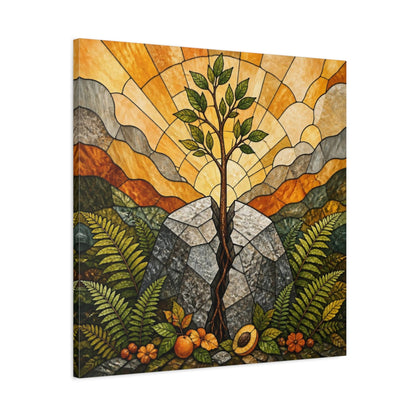 Side Mockup 3. Young Tree Motivation shown as canvas print