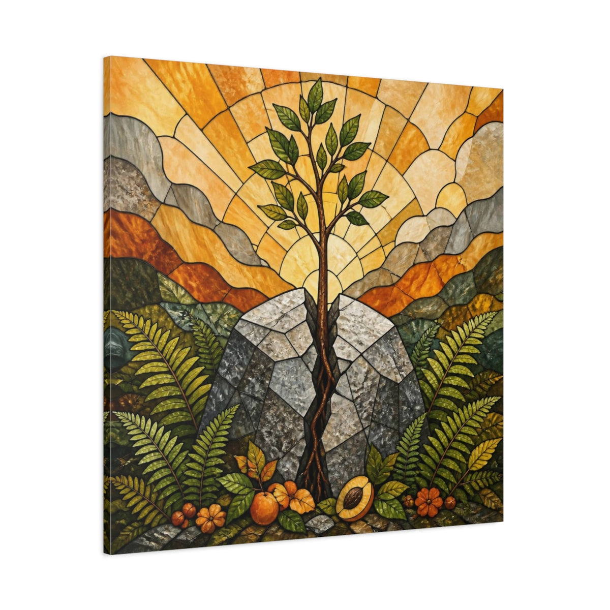 Side Mockup 1. Young Tree Motivation shown as canvas print