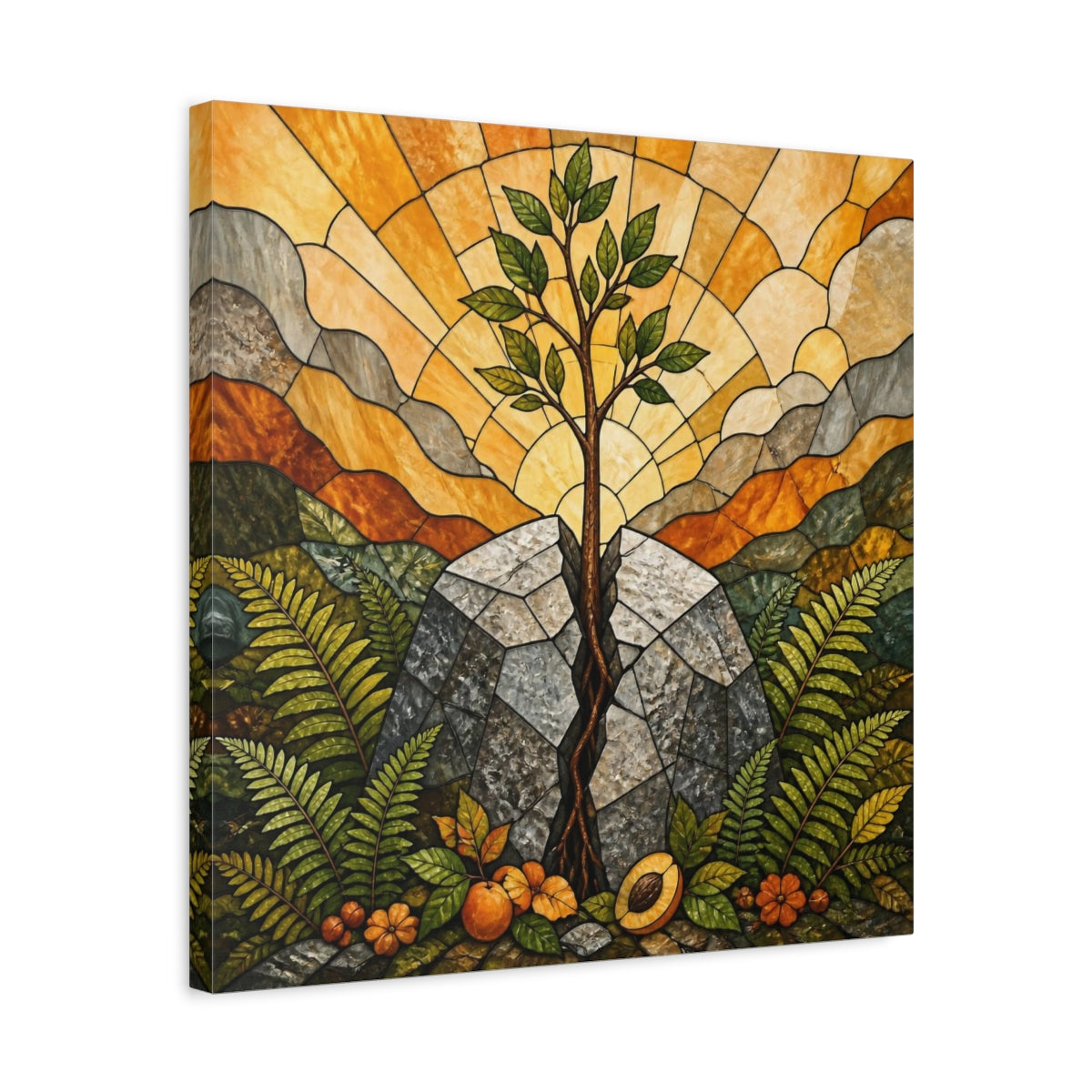 Side Mockup 5. Young Tree Motivation shown as canvas print