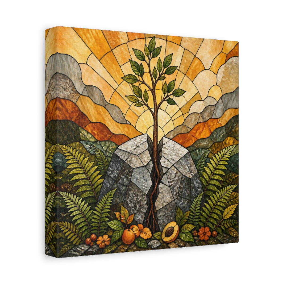 Side Mockup 9. Young Tree Motivation shown as canvas print