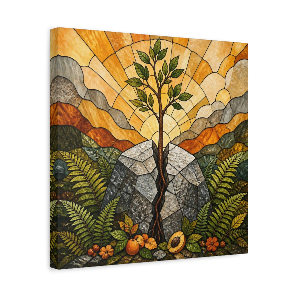 Side Mockup 6. Young Tree Motivation shown as canvas print