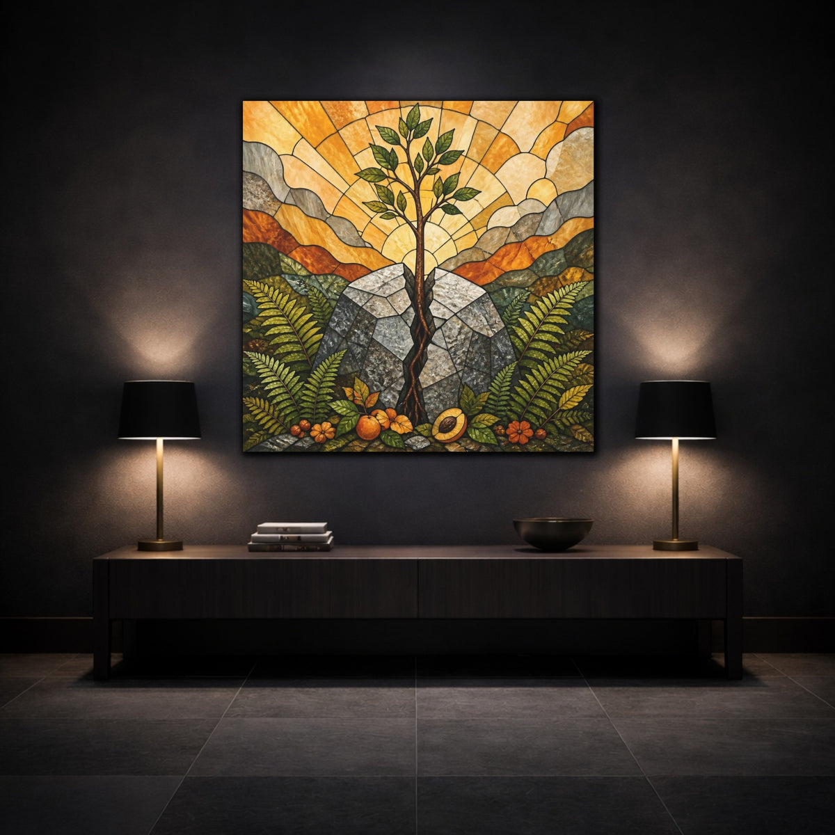 Mockup 3. Young Tree Motivation shown as canvas print