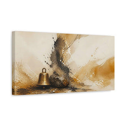 Side Mockup 3. Zen Bell And Stone shown as canvas print