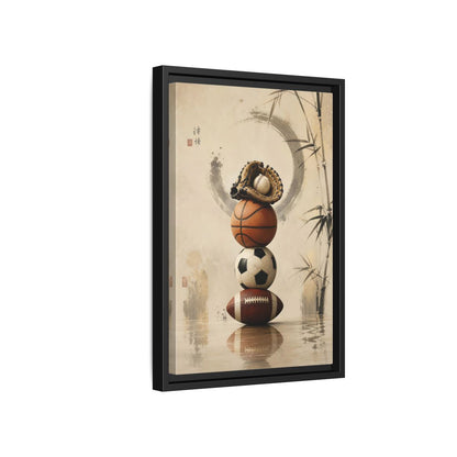 Side Mockup 6. Zen Sports Stack shown as framed canvas print