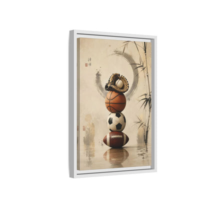 Side Mockup 4. Zen Sports Stack shown as framed canvas print