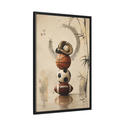 Side Mockup 13. Zen Sports Stack shown as framed canvas print