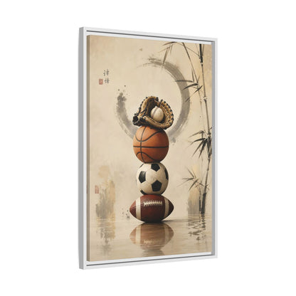 Side Mockup 10. Zen Sports Stack shown as framed canvas print