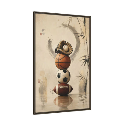 Side Mockup 8. Zen Sports Stack shown as framed canvas print