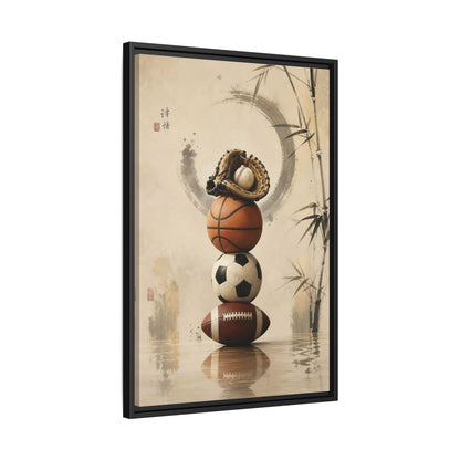 Side Mockup 14. Zen Sports Stack shown as framed canvas print