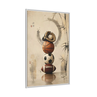 Side Mockup 7. Zen Sports Stack shown as framed canvas print
