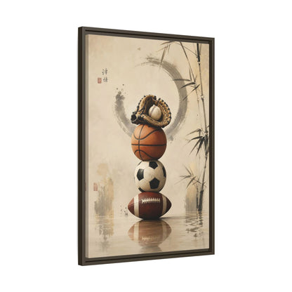 Side Mockup 11. Zen Sports Stack shown as framed canvas print