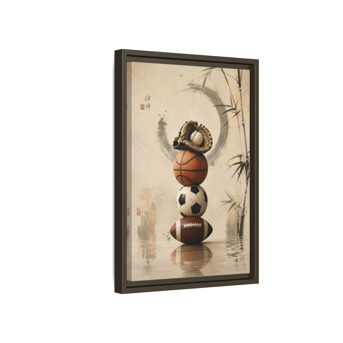 Side Mockup 5. Zen Sports Stack shown as framed canvas print