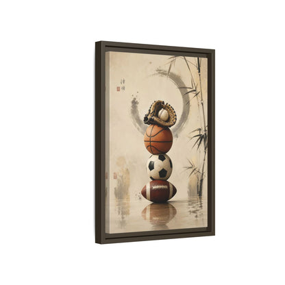 Side Mockup 5. Zen Sports Stack shown as framed canvas print