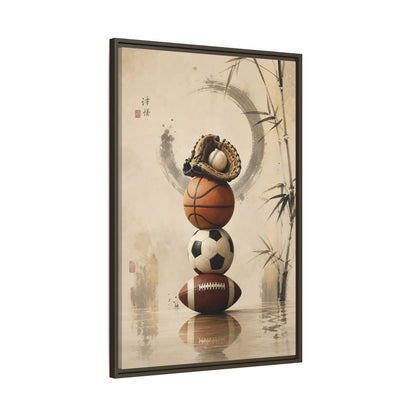 Main Mockup. Zen Sports Stack shown as framed canvas print