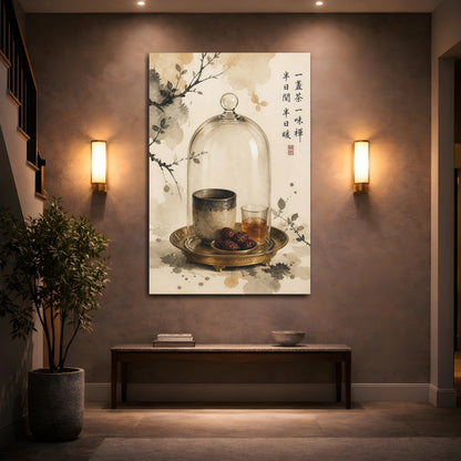 Mockup 2. Zen Tea Still Life shown as canvas print