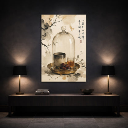 Mockup 3. Zen Tea Still Life shown as canvas print