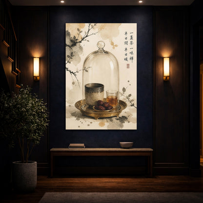 Mockup 4. Zen Tea Still Life shown as canvas print