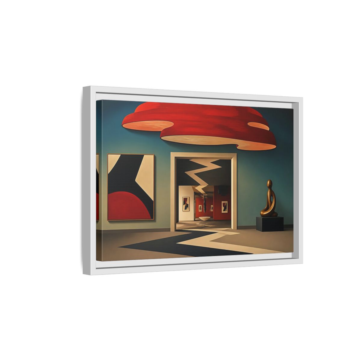 Side Mockup 4. Zigzag Gallery Doorway shown as framed canvas print