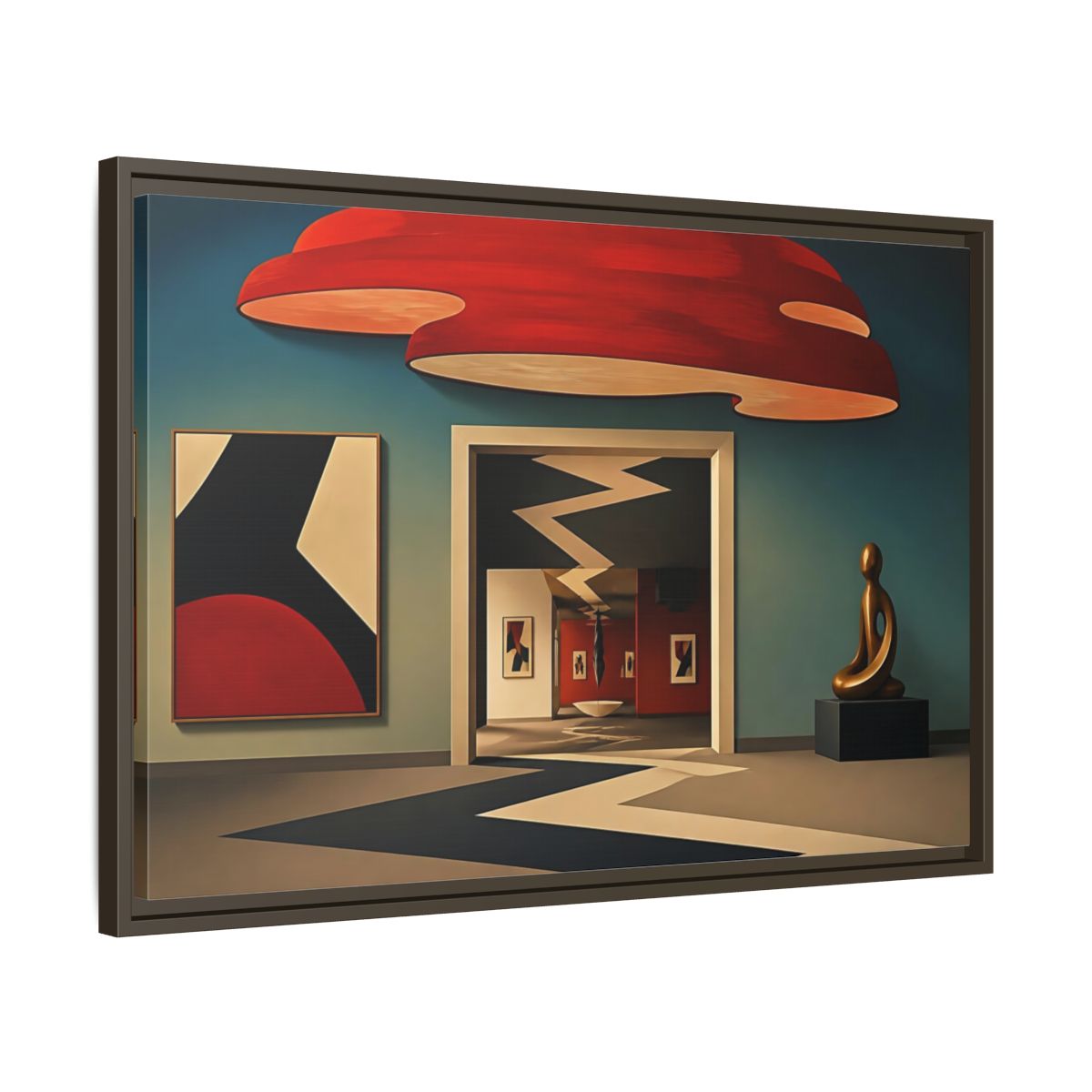 Side Mockup 11. Zigzag Gallery Doorway shown as framed canvas print