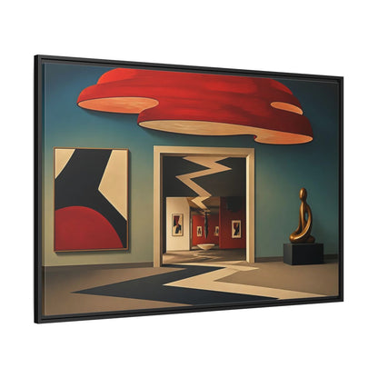 Side Mockup 12. Zigzag Gallery Doorway shown as framed canvas print