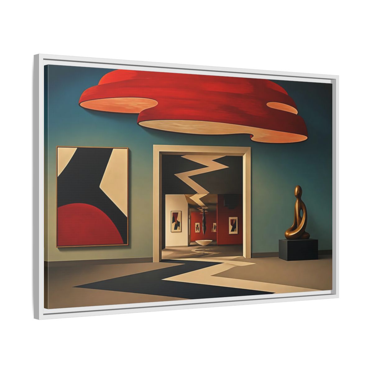 Side Mockup 9. Zigzag Gallery Doorway shown as framed canvas print