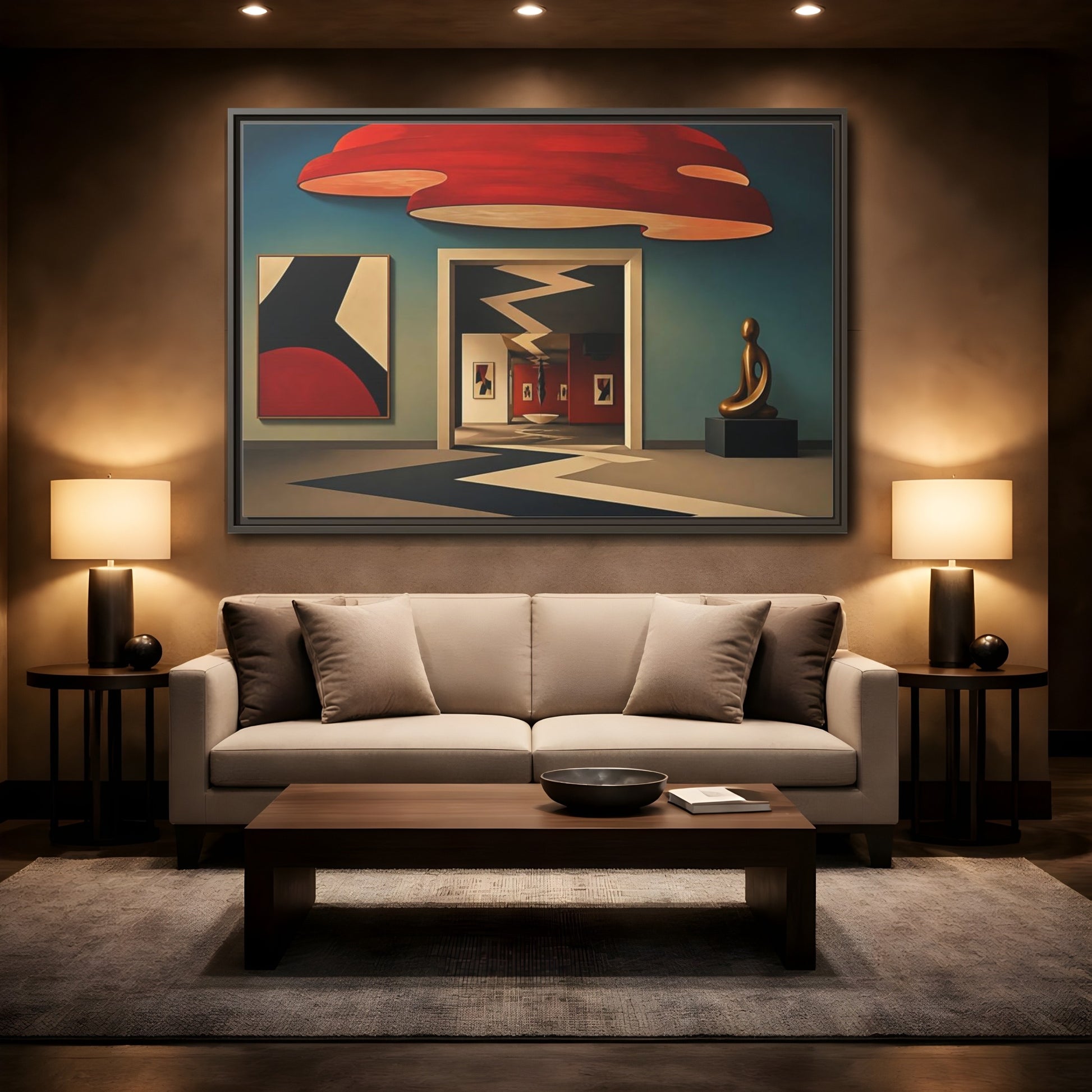 Mockup 2. Zigzag Gallery Doorway shown as framed canvas print