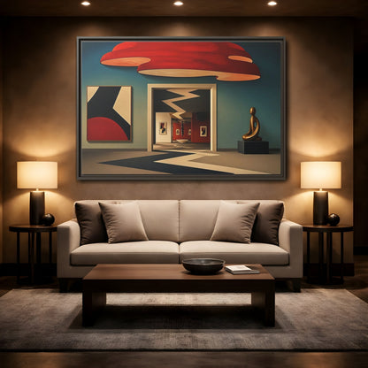 Mockup 2. Zigzag Gallery Doorway shown as framed canvas print