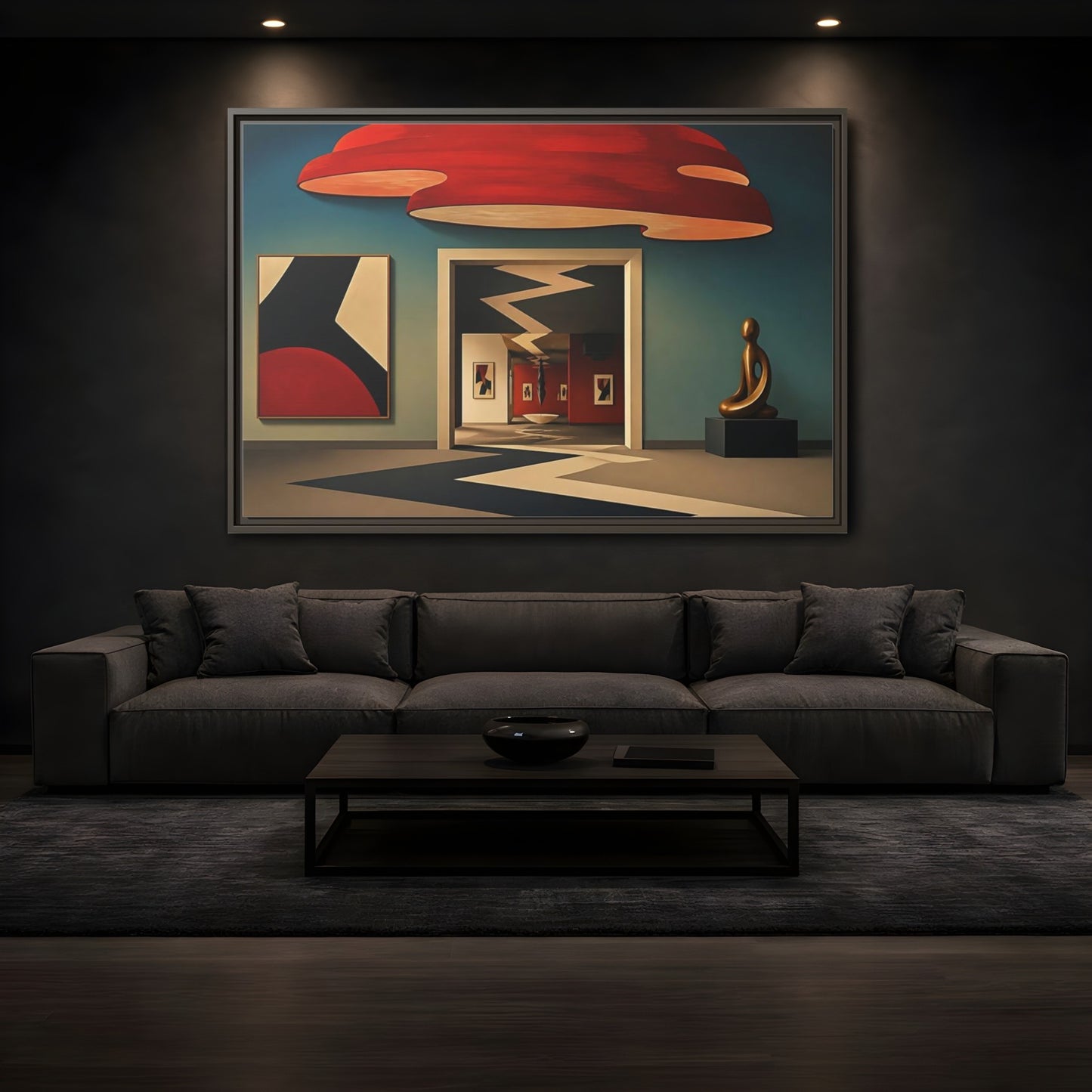 Mockup 3. Zigzag Gallery Doorway shown as framed canvas print
