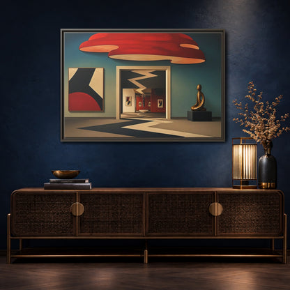 Mockup 4. Zigzag Gallery Doorway shown as framed canvas print
